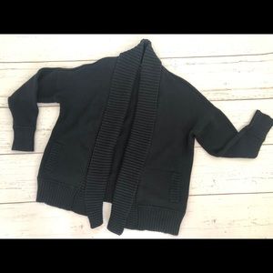 J Crew Chunky Trim Open Cardigan Black